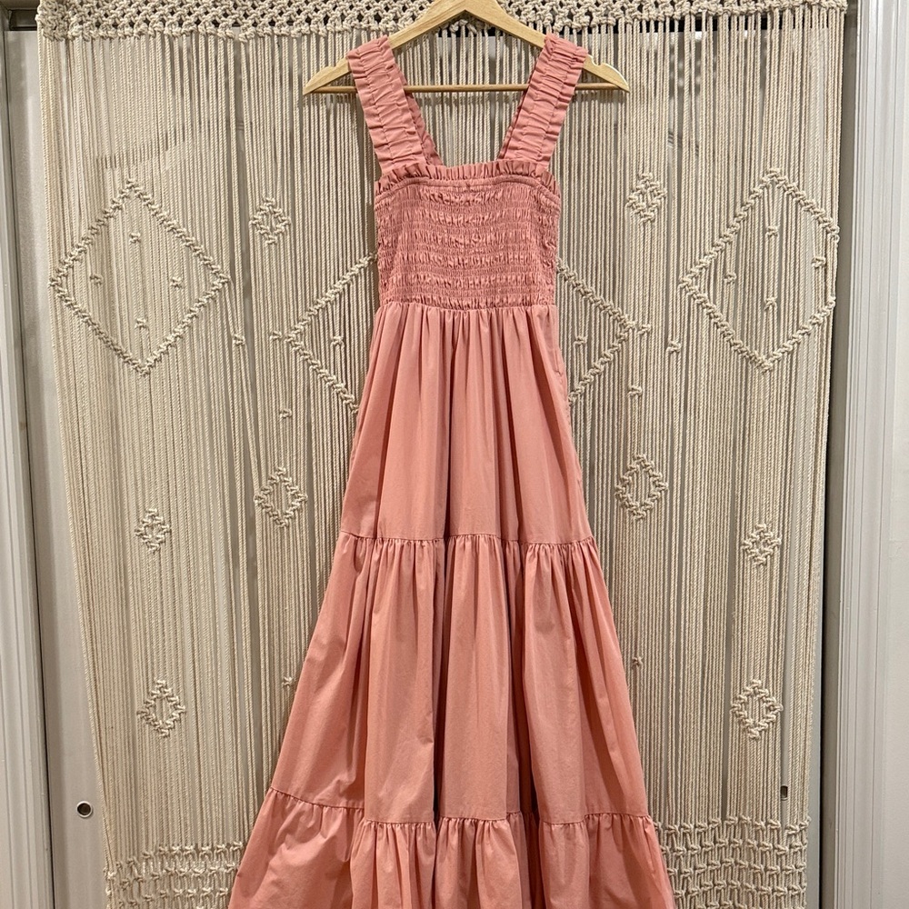 Abercrombie & Fitch Dusty Rose Smocked Maxi Dress